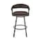 Armen Living Chelsea 29" Swivel Bar Stool with Java Silver Finish and Chocolate Faux Leather LCCSBAJVCHO30 - alternate 9